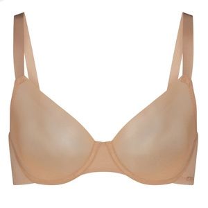 SKIMS NO SHOW MOLDED UNLINED DEMI BRA | IN THE COLOR CLAY 34 C